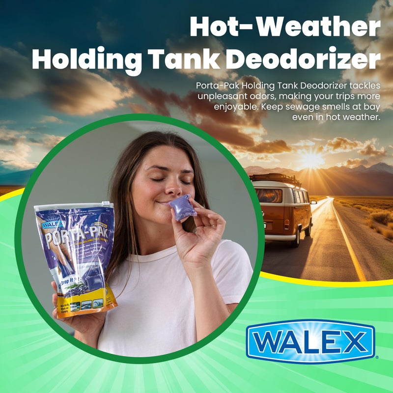 Walex Porta-Pak Black Holding Tank Deodorizer & Portion Control System Drop-Ins - Rapid Breakdown of Waste & Paper, Odor Prevention, Cleans Tank & Sensors - Lavender Breeze, 10-Pack - Image 2